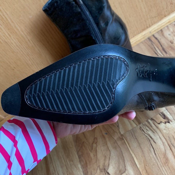 Aquatalia by Marvin K 7-1/2 black patent leather Italy point toe mid calf boots - Picture 6 of 13